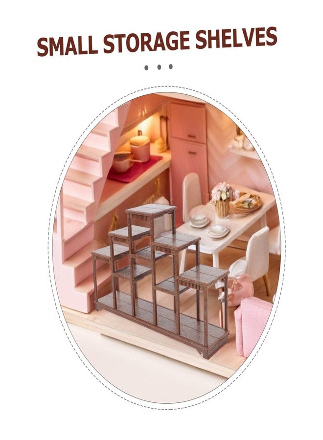 Yardwe Miniature Dollhouse Display Shelf 7.09X3.94X1.65 Inches Dollhouse Furniture for Mini Accessories and Creative Play - Image 3